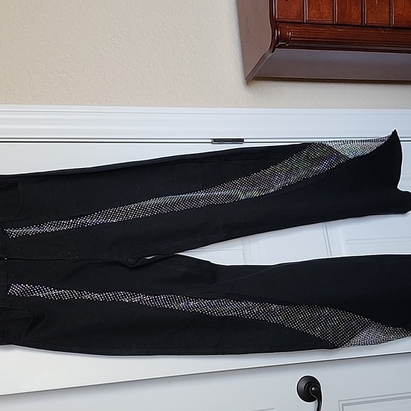 Akira SOMETHING DIFFERENT RELAXED DENIM WITH RHINESTONE MESH - L - Picture 2 of 7